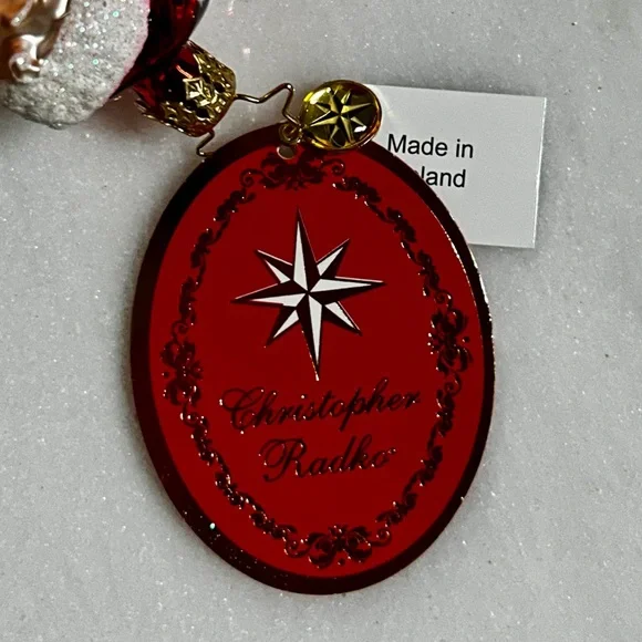 Christopher Radko 2020 “A Year Of Cheer” Red/Blue Christmas Glass Ornament ~New - Picture 12 of 15